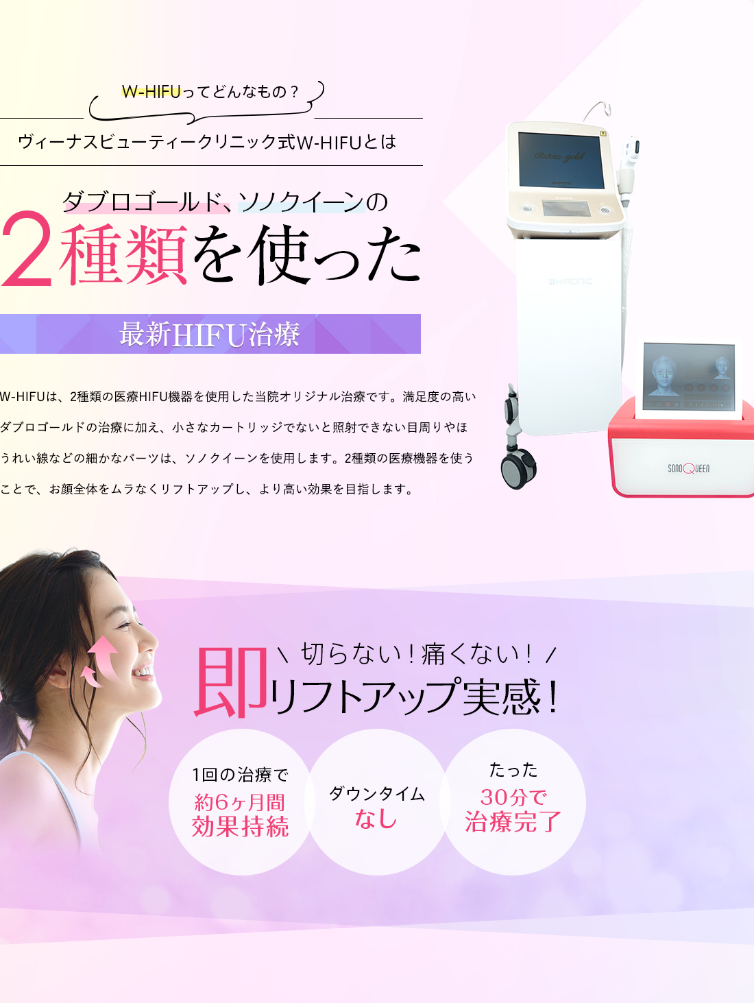 W-HIFUってどんなもの？ヴィーナスビューティークリニック式W-HIFUとは